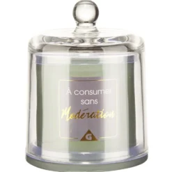 Bougie cloche message senteur Vanille noir