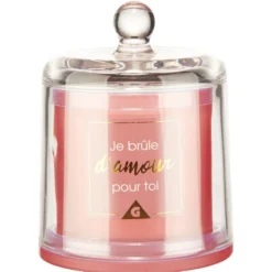 Bougie cloche message senteur Vanille corail