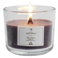 Bougie crépitante mèche en bois senteur fleur de tiaré 15H