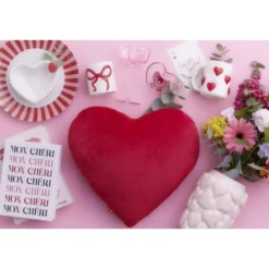 Bougie dans pot céramique blanc motif noeud rouge Ø8xH9cm (2 modèles)