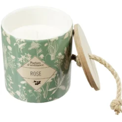 Bougie dans pot céramique design végétal