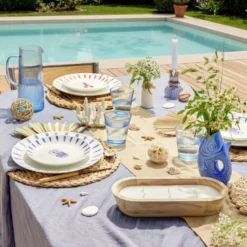 Bougie dans pot en bois grand modèle 30x14xH5,5cm