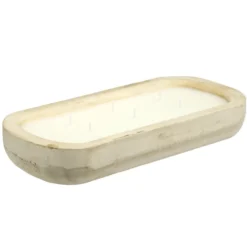 Bougie dans pot en bois grand modèle 30x14xH5,5cm