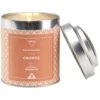 Bougie dans pot en métal senteur orange 36H