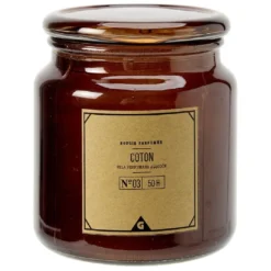 Bougie dans pot en verre marron senteur Coton