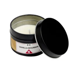 Bougie dans pot métal noir - Vanille