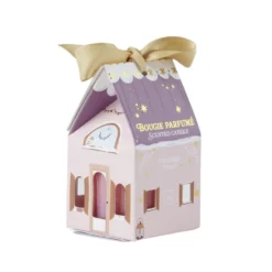 Bougie dans verre boîte cadeau maisonnette H4,5cm (6 modèles)