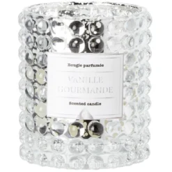 Bougie dans verre design relief senteur vanille gourmande