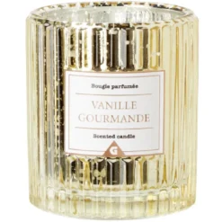 Bougie dans verre design relief senteur vanille gourmande