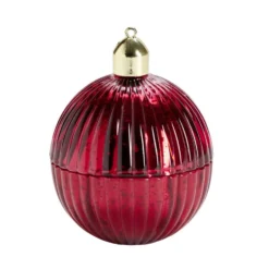 Bougie dans verre forme boule de Noël Ø8xH10,5cm (4 modèles)