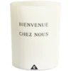 Bougie dans verre inscription Bienvenue chez nous senteur vanille 40H