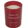 Bougie dans verre inscription Diner aux chandelles senteur fruit rouge