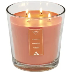 Bougie dans verre orange Ø13,5 cm
