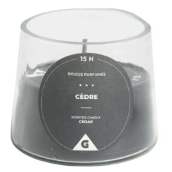 Bougie dans verre senteur cèdre Ø9xH7.5cm