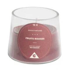 Bougie dans verre senteur fruits rouges Ø9xH7.5cm