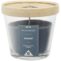 Bougie dans verre senteur monoï fleur de tiaré h.8,3 cm