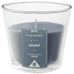Bougie dans verre senteur monoï fleur de tiaré h.8,3 cm
