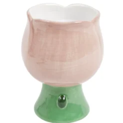 Bougie décorative céramique fome tulipe Ø7xH10cm (2 modèles)