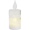 Bougie en verre à LED déco blanche thème Noël