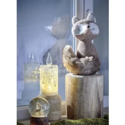 Bougie en verre à LED déco blanche thème Noël
