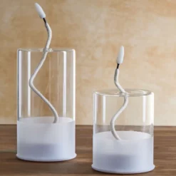 Bougie en verre à LED Ø8xH15cm