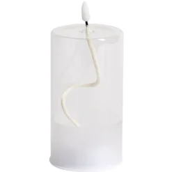 Bougie en verre à LED Ø8xH15cm