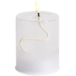 Bougie en verre à LED Ø8xH10cm