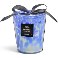 Bougie en verre soufflé Air Marin 82h Ø13xH16cm bleu