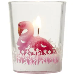 Bougie flamand rose H.6cm