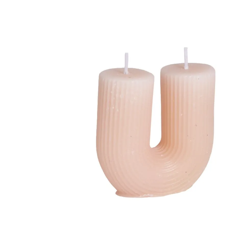 Bougie forme U 8x3,3xH7,5cm - 3 coloris