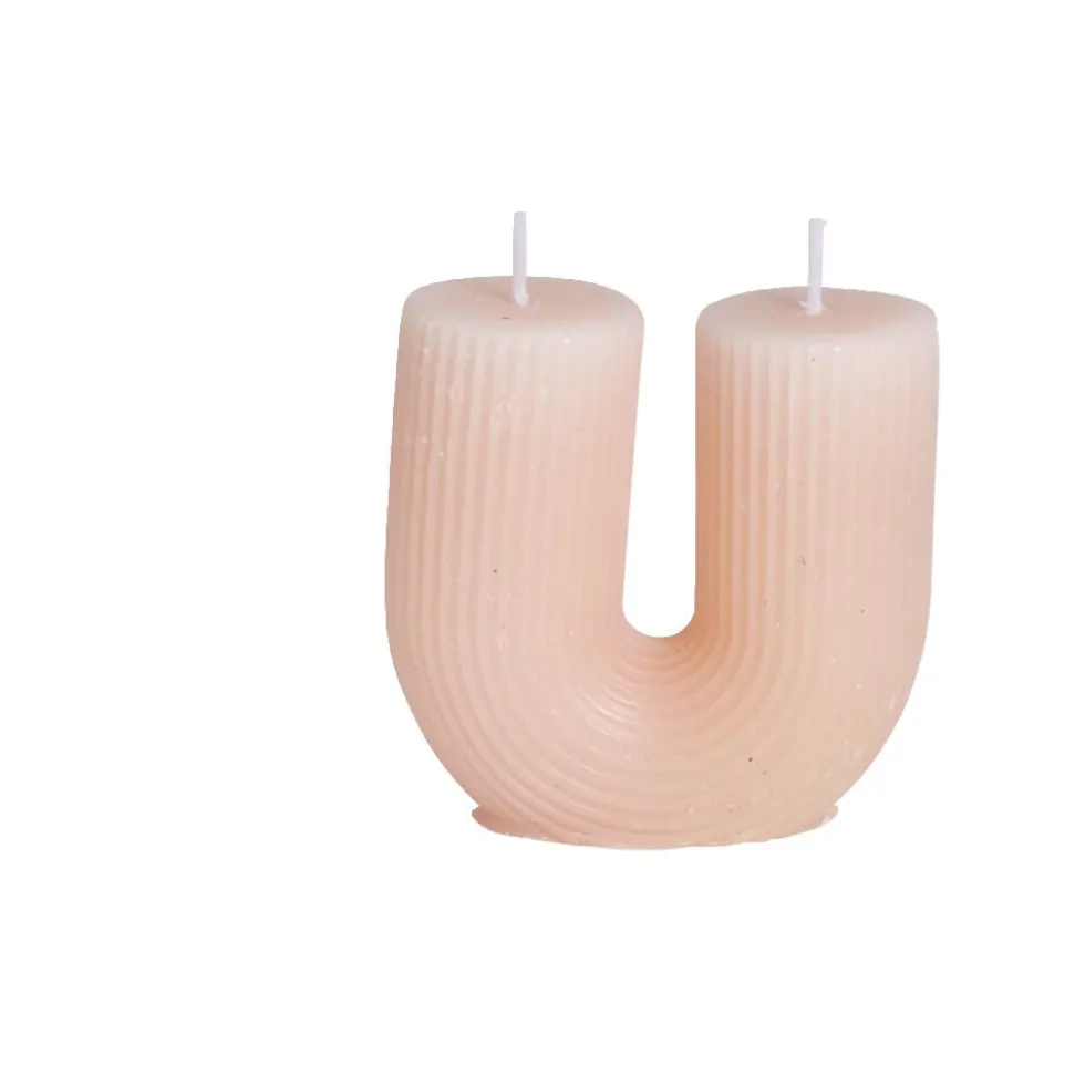 Bougie forme U 8x3,3xH7,5cm - 3 coloris
