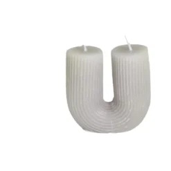 Bougie forme U 8x3,3xH7,5cm - 3 coloris