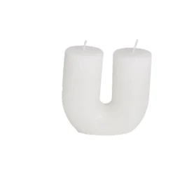 Bougie forme U 8x3,3xH7,5cm - 3 coloris