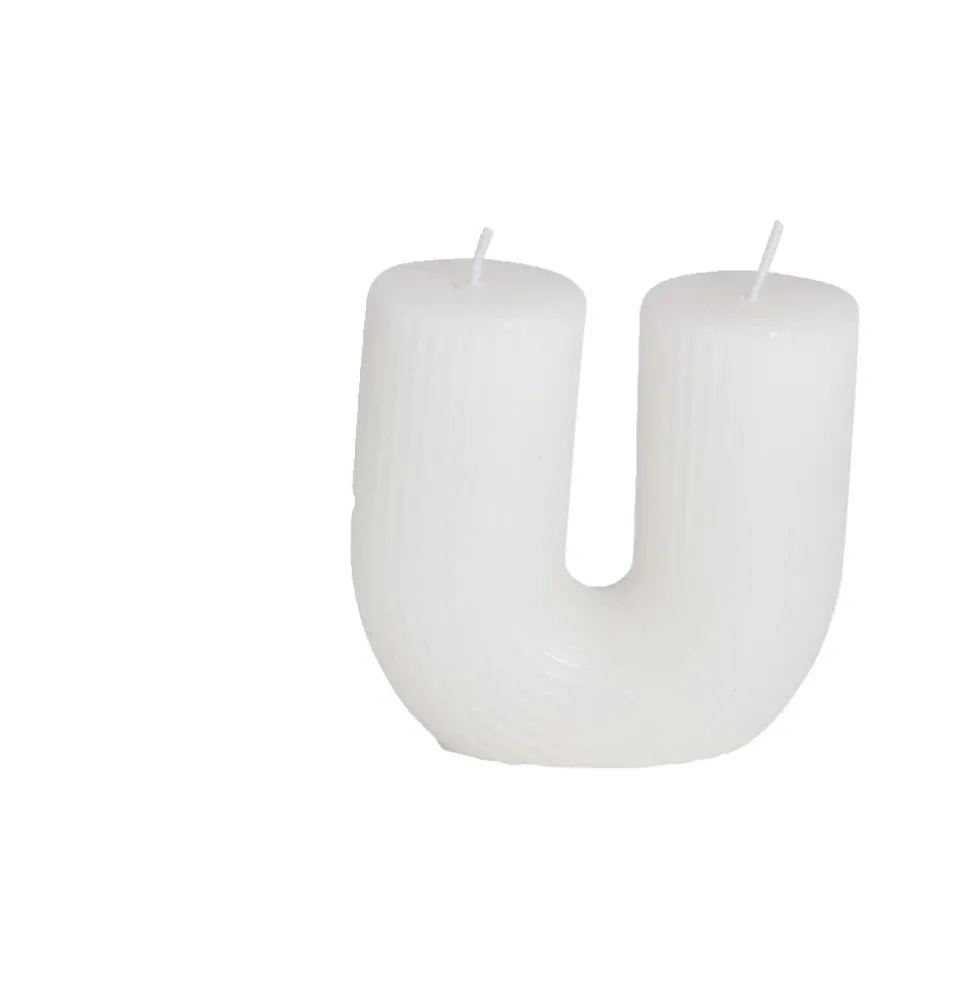 Bougie forme U 8x3,3xH7,5cm - 3 coloris