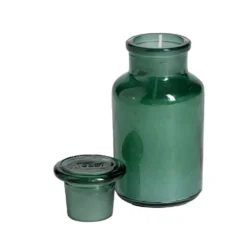 Bougie forme vase verre coloré Ø5,5xH11,5cm