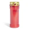 Bougie funéraire 55H rouge et doré Ø6xH16,5cm