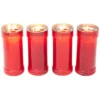 Bougie funéraire rouge H14cm x4