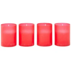 Bougie funéraire rouge Ø4,8xH6,3cm x4