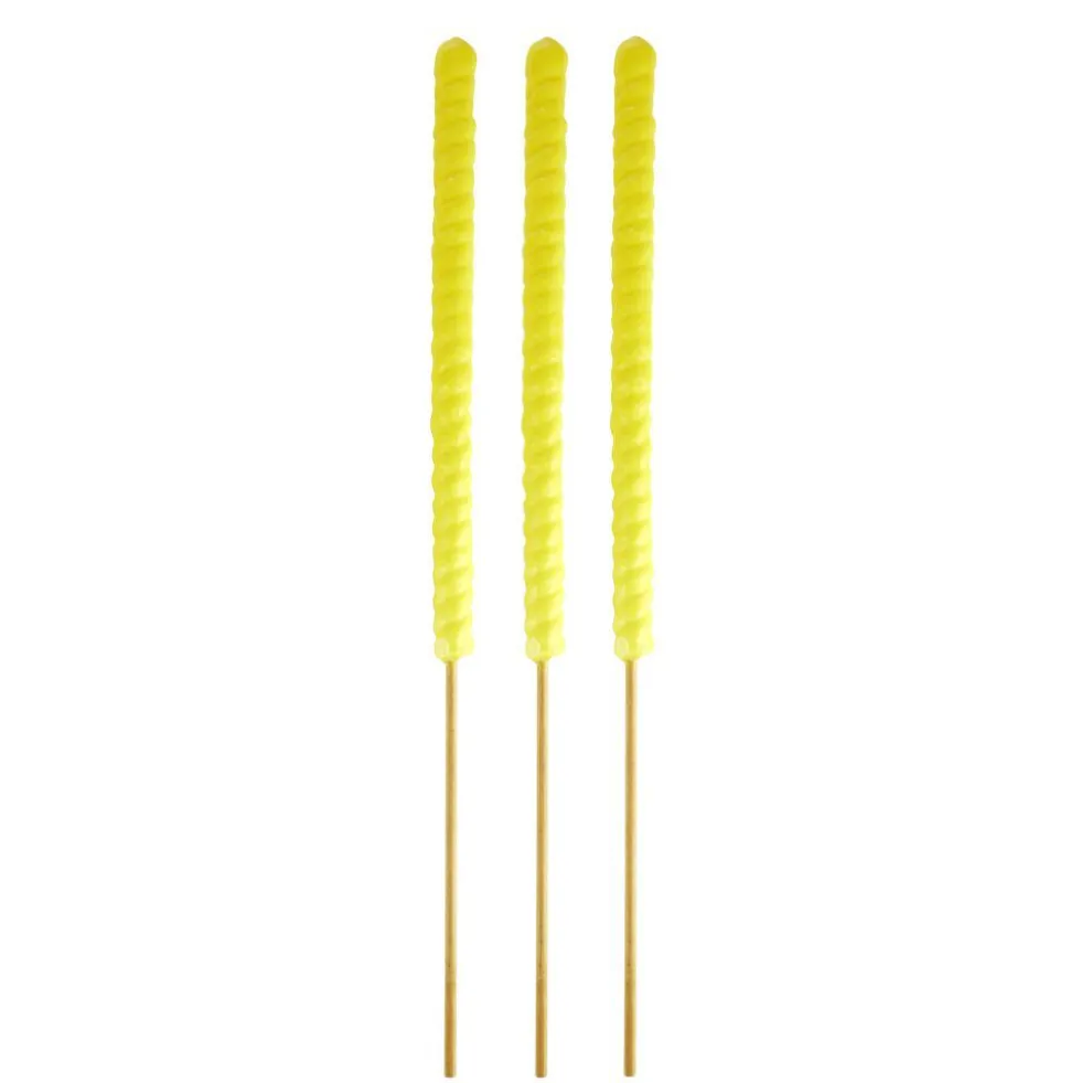 Bougie à la citronnelle x3 tige forme spirale Ø2,5xL70cm