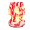 Bougie lampe 25H en verre blanc et rouge senteur cannelle Ø11,2xH15cm