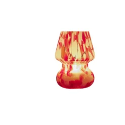 Bougie lampe 25H en verre blanc et rouge senteur cannelle Ø11,2xH15cm
