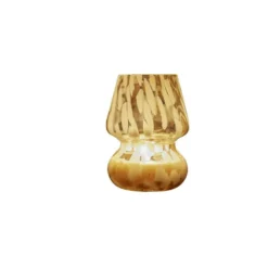 Bougie lampe 25H en verre blanc et beige senteur fleur d'oranger Ø11,2xH15cm