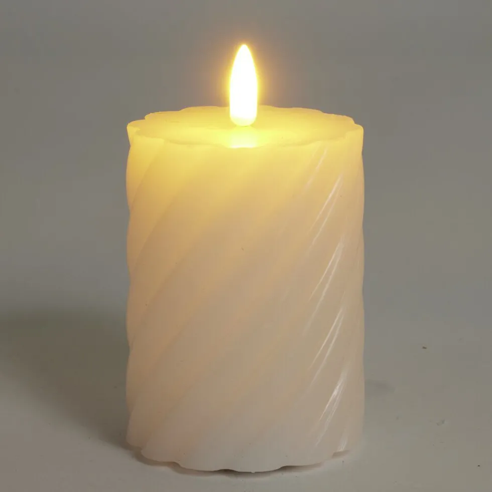 Bougie LED blanche Ø7,5xH10cm