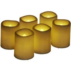Bougie LED blanche x6 mini pilier Ø4xH5cm