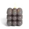 Bougie LED boules grises 7,5x7,5x7,5cm