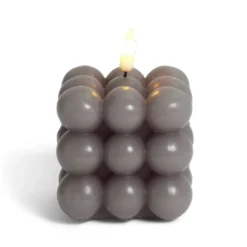 Bougie LED boules grises 7,5x7,5x7,5cm