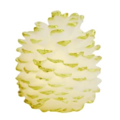 Bougie LED en cire forme pomme de pin beige et doré Ø10xH12cm
