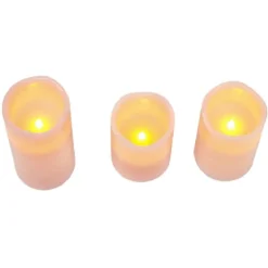 Bougie led x 3 rose