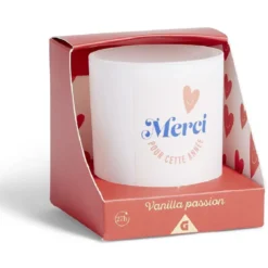 Bougie Merci pour cette année orange senteur vanille