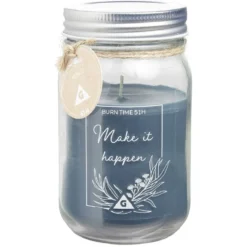 Bougie message bleue Ø7,7xH13cm